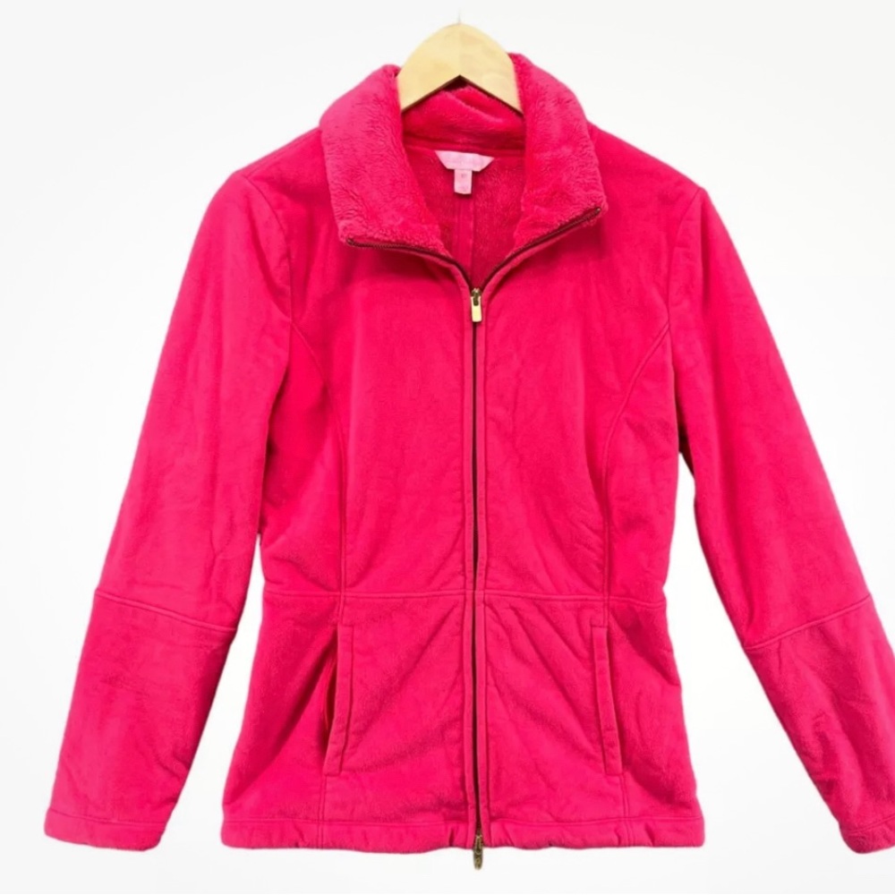 Lilly Pulitzer XS Bright Pink Zip-Up Jacket - Picture 1 of 3